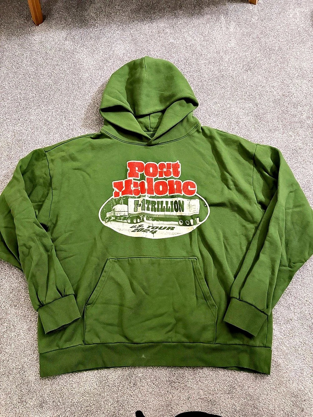 Post Malone H12 Trillion Graphic Hoodie Green 2XL Like New